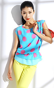 TS Silky Contrast Color Dots Blouse