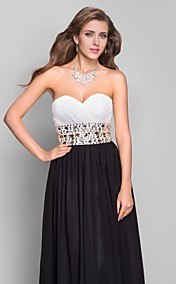 A-line Sweetheart Floor-length Chiffon Evening Dress (632779)