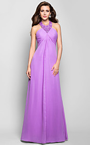 A-line Halter Floor-length Chiffon Evening/Prom Dress