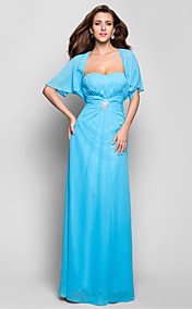 Sheath/Column Sweetheart Floor-length Chiffon Evening Dress With A Wrap