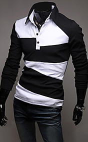 Men's Contrast Color Splicing POLO T-Shirt