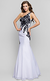 Trumpet/Mermaid One Shoulder Floor-length Chiffon Evening Dress