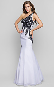 Trumpet/Mermaid One Shoulder Floor-length Chiffon Evening Dress