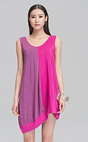 TGGC Fuchsia Loose Fit Splicing Dress