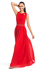 Sheath/Column Jewel Floor-length Chiffon Evening Dress