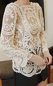Women's Lace Embroidery Crochet Cutwork Sheer Outwear