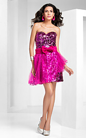 A-line/Princess Strapless Short/Mini Sequined Cocktail dress
