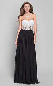 A-line Sweetheart Floor-length Chiffon Evening Dress