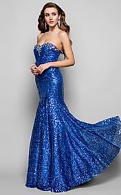 Trumpet/Mermaid Sweetheart Floor-length Sequined and Crystal Evening Dress