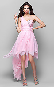  A-line One Shoulder Asymmetrical Chiffon Cocktail/Prom Dress