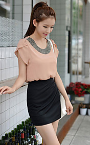 Women's Beaded Neckline Puff Sleeve T-shirt