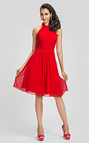  Sheath/Column High Neck Chiffon Cocktail Dress