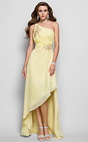 A-line/Princess One Shoulder Asymmetrical Chiffon Evening/Prom Dress