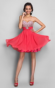 A-line/Princess Sweetheart Short/Mini Chiffon Cocktail Dress