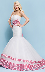 Trumpet/Mermaid Sweetheart Court Train Tulle Wedding Dress