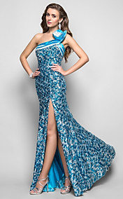 Trumpet/Mermaid One Shoulder Floor-length Sequined Evening Dress