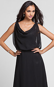 Sheath/Column Cowl Floor-length Chiffon Evening Dress