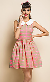 TS VINTAGE Wide Lapel Check Pattern Dress