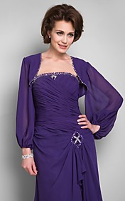 Long Sleeve Chiffon With Beads Evening/Wedding Wrap/Jacket (More Colors)