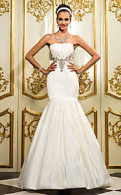 Trumpet/Mermaid Strapless Floor-length Satin Wedding Dress(605109)