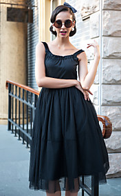 TS VINTAGE Sleeveless Mesh Swing Dress