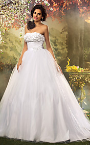  Princess Ball Gown Strapless Tulle And Lace Wedding Dress