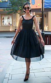 TS VINTAGE Sleeveless Mesh Swing Dress