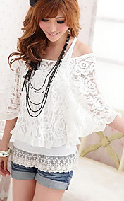 Women's Two Piece Embroidery Puff Sleeve T-Shirt