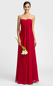 Sheath/Column Sweetheart Floor-length Chiffon Bridesmaid Dress(605505)