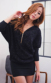 Women's Zipper Collar Cape Sleeve Flare&Fit Mini Dresses