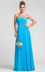 Sheath/Column Sweetheart Floor-length Criss Cross Chiffon Bridesmaid Dress