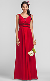 Sheath/Column Straps Floor-length Chiffon Sequined Evening Dress