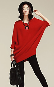 Women's Round Collar Cape Sleeve Long Sweater