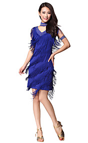 Performance Dancewear Polyester With Tassels & Rhinestone Latin Dance Dress for Ladies(More Colors)