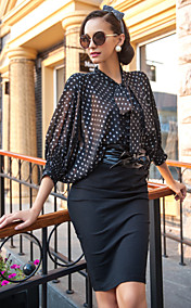 TS Batwing Sleeve Bow Tie Blouse