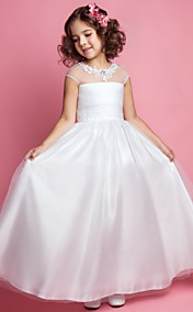 A-line Princess Jewel Tulle Flower girl Dress