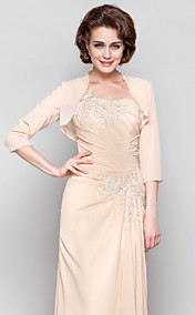 Sheath/Column One Shoulder Floor-length Chiffon Mother of the Bride Dress(568163)