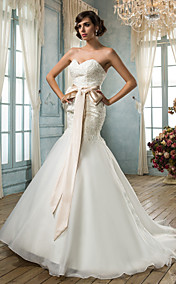  Trumpet/Mermaid Sweetheart Organza Wedding Dress