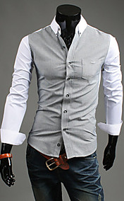 Men'S Contract Color Long Sleeve Shirt
