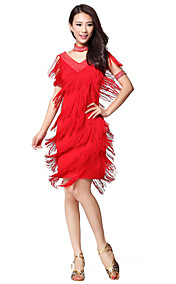 Performance Dancewear Polyester With Tassels & Rhinestone Latin Dance Dress for Ladies(More Colors)