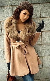 Women's Woolen Hoodie Casual Coat