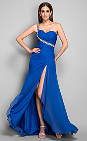 Sheath/Column One Shoulder Chiffon  Evening Dress