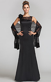 rumpet/Mermaid Jewel Floor-length Lace And Satin Mother of the Bride Dress (612466)