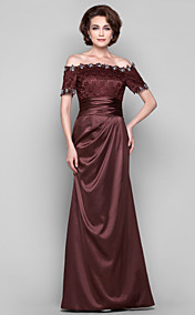Sheath/Column Off-the-shoulder Floor-length Stretch Satin Evening Dress