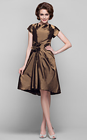 Sheath/Column Jewel Knee-length Taffeta Mother of the Bride Dresses