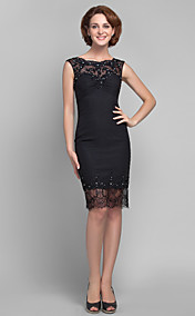 Sheath/Column Jewel Chiffon And Tulle Mother of the Bride Dress (612492)