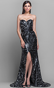 Sheath/Column Sweetheart Sweep/Brush Train Sequined Grace Evening Dress