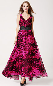 TS Simplicity Chiffon Print Maxi Dress Belt Included