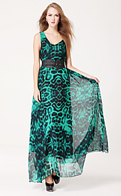 TS Simplicity Print Chiffon Maxi Dress Belt Included