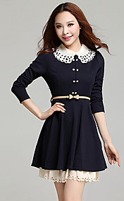 Women's Long Sleeves Chiffon Knitwear Dress